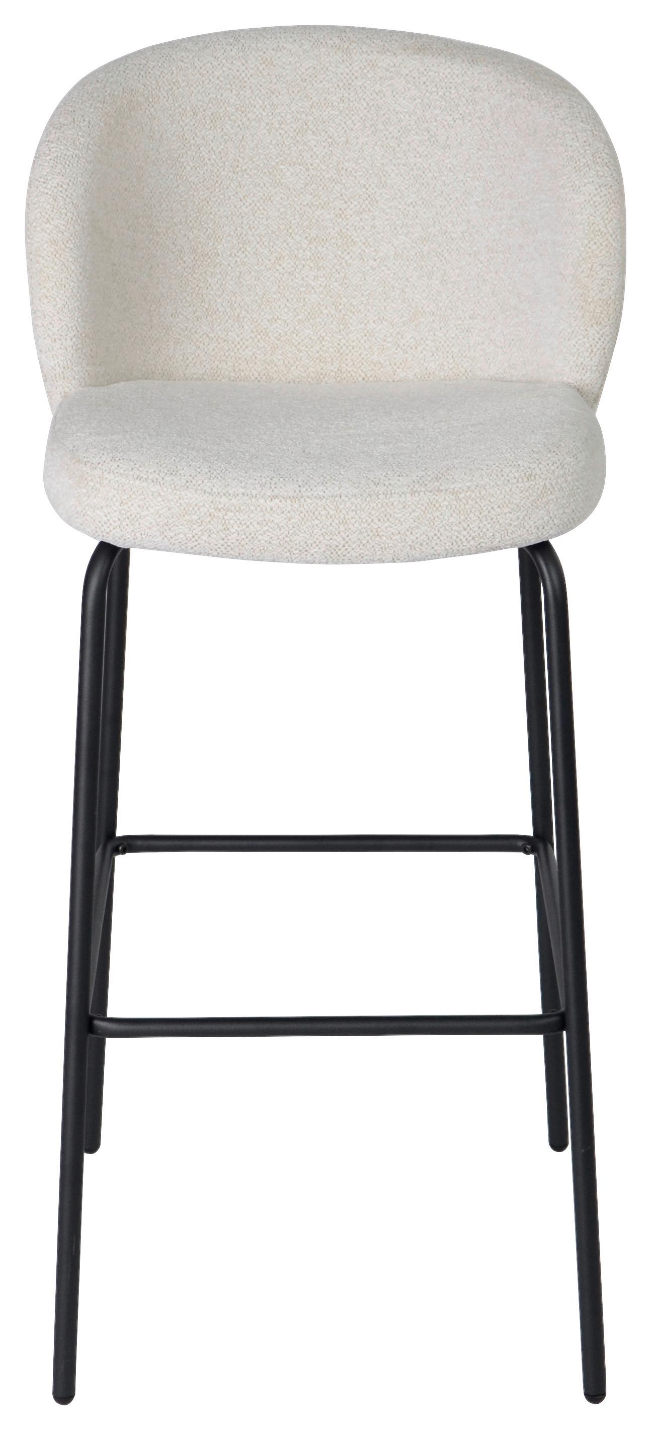 Barhocker in Beige/Schwarz - Beige/Schwarz, Modern, Holz/Textil (47/102/54cm) - Premium Living
