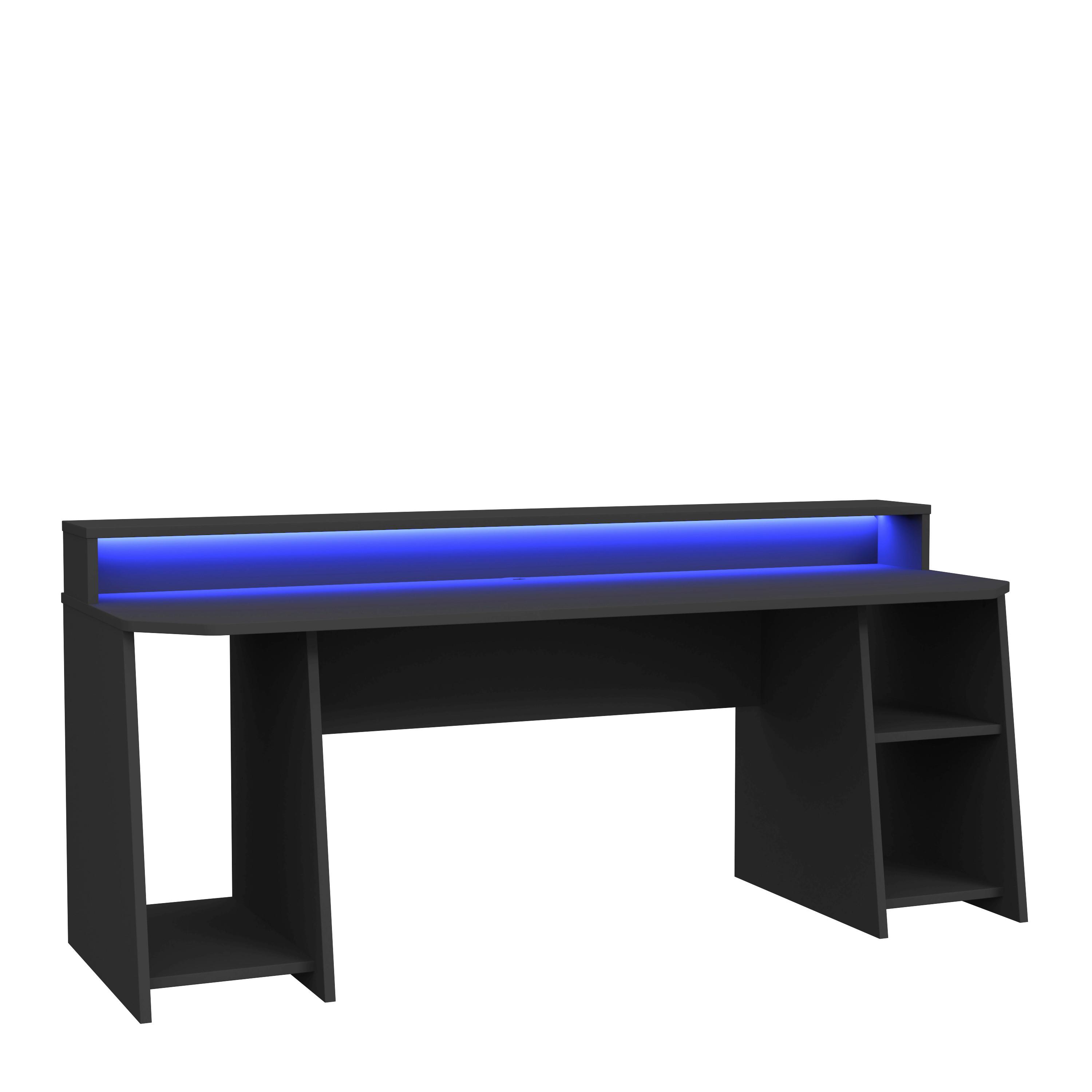 Gaming Miza Tezauer, Črna - črna, Moderno, kovina/umetna masa (200/72/91cm) - MID.YOU