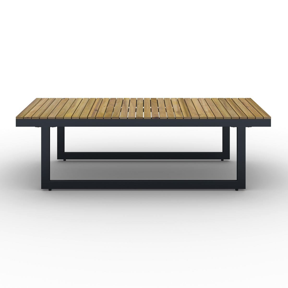 Loungegarnitur Marla Creme Holz/Outdoorstoff/Metall - Creme/Schwarz, MODERN, Holz/Textil - Bessagi Garden