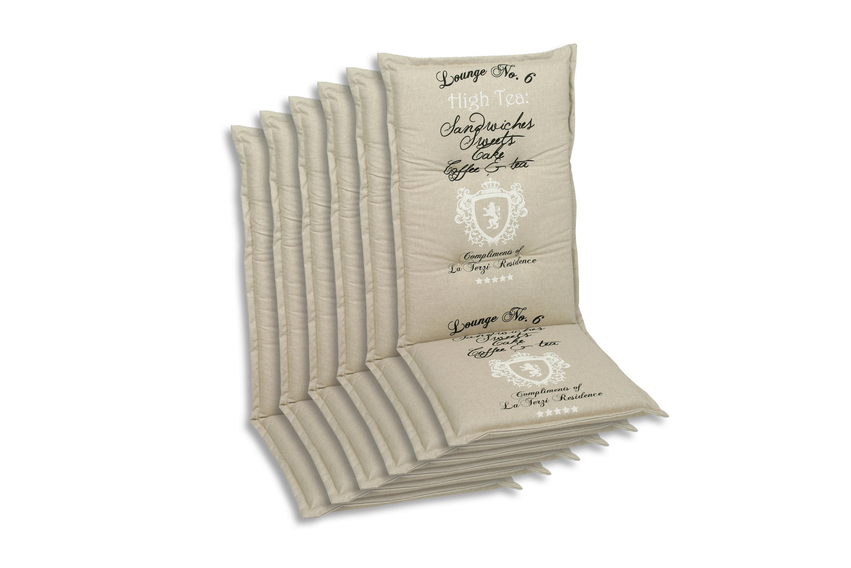 Sesselauflagenset Beige, 6-teilig - Beige, Basics, Textil (50/7/108cm)