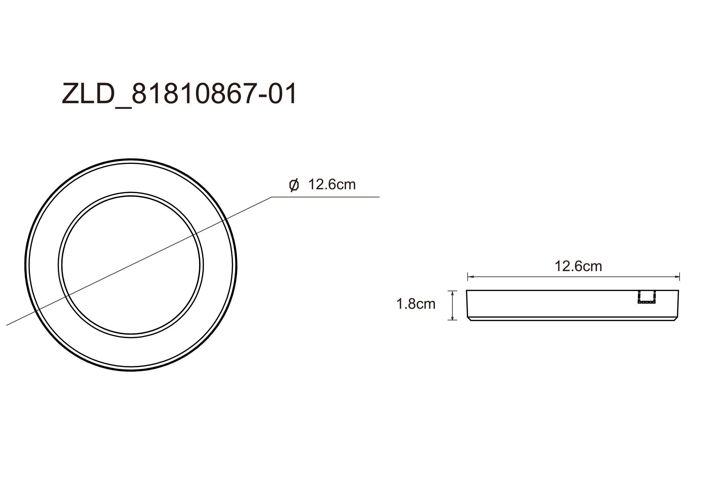 LED-TAKLAMPA LASSE - vit, Klassisk, plast (12,6/12,6/1,8cm) - Mömax