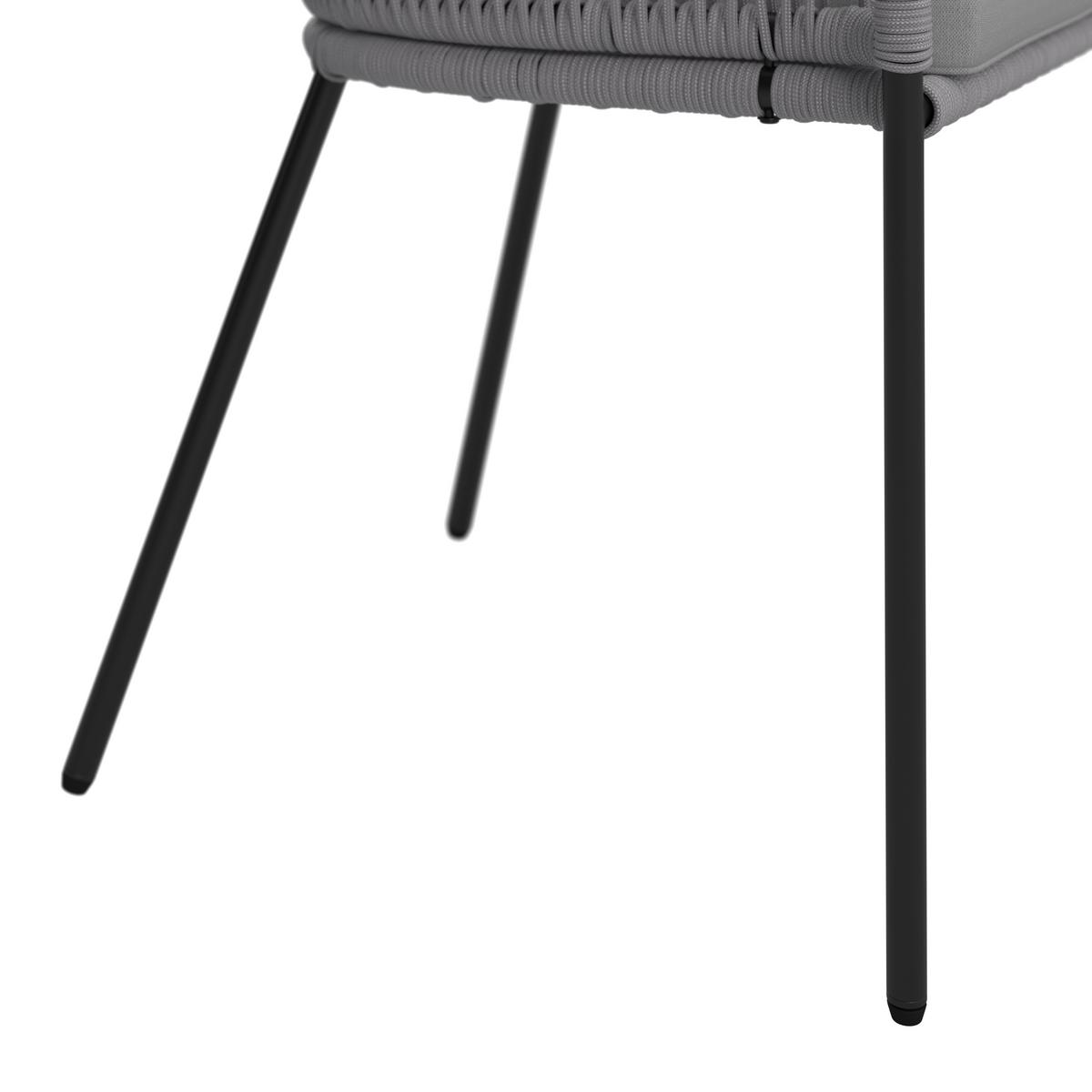 Set Vrtnih Stolov Victor, 2 Kos, Svetlo Siva - črna/svetlo siva, Moderno, kovina/tekstil (56/78/59cm) - Bessagi Garden