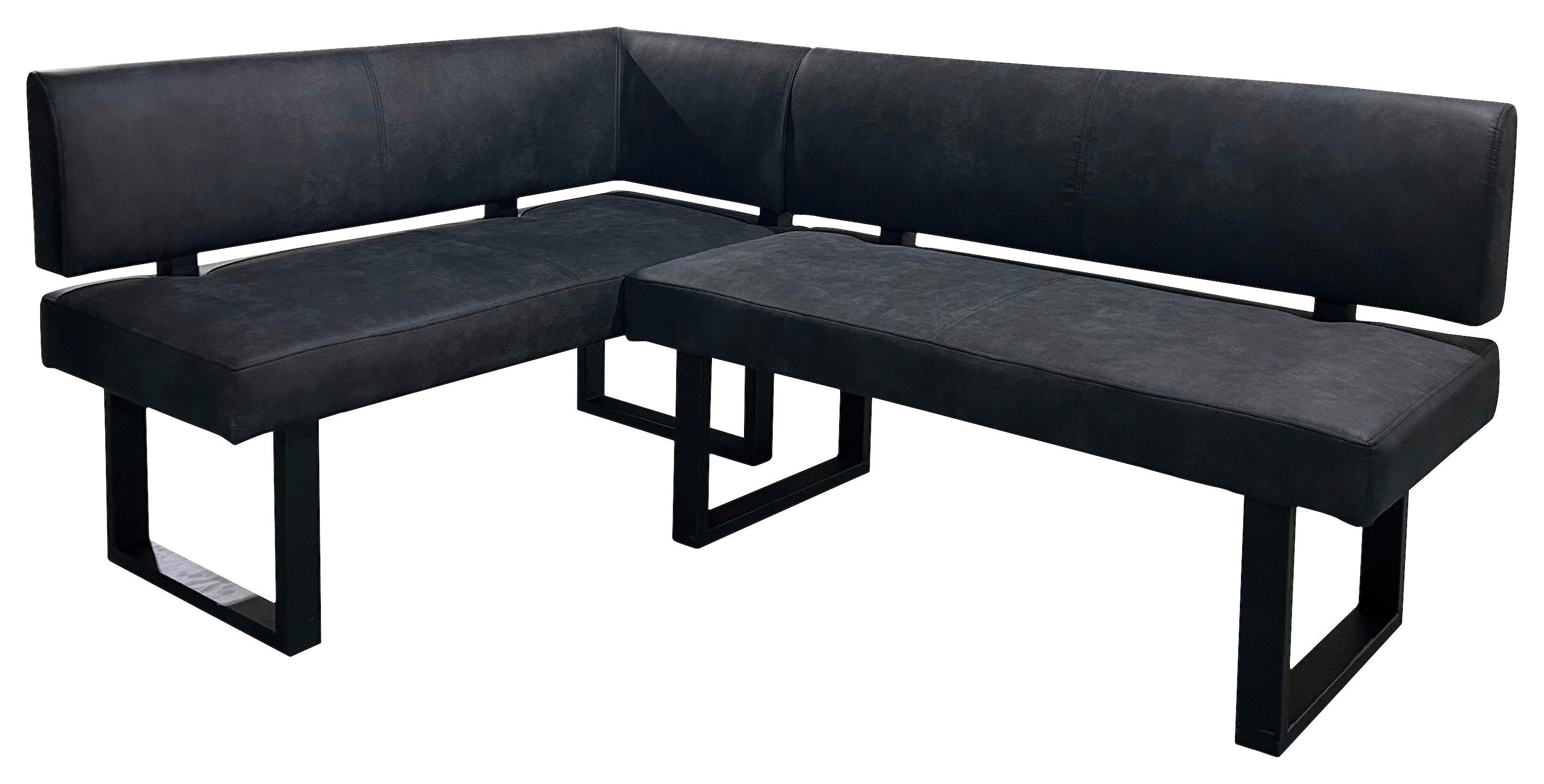 Eckbank Vancouver Anthrazit/Schwarz - Anthrazit/Schwarz, Design, Textil/Metall (125/181,5cm) - MID.YOU