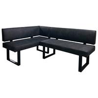 Eckbank Vancouver Anthrazit/Schwarz - Anthrazit/Schwarz, Design, Textil/Metall (125/181,5cm) - MID.YOU