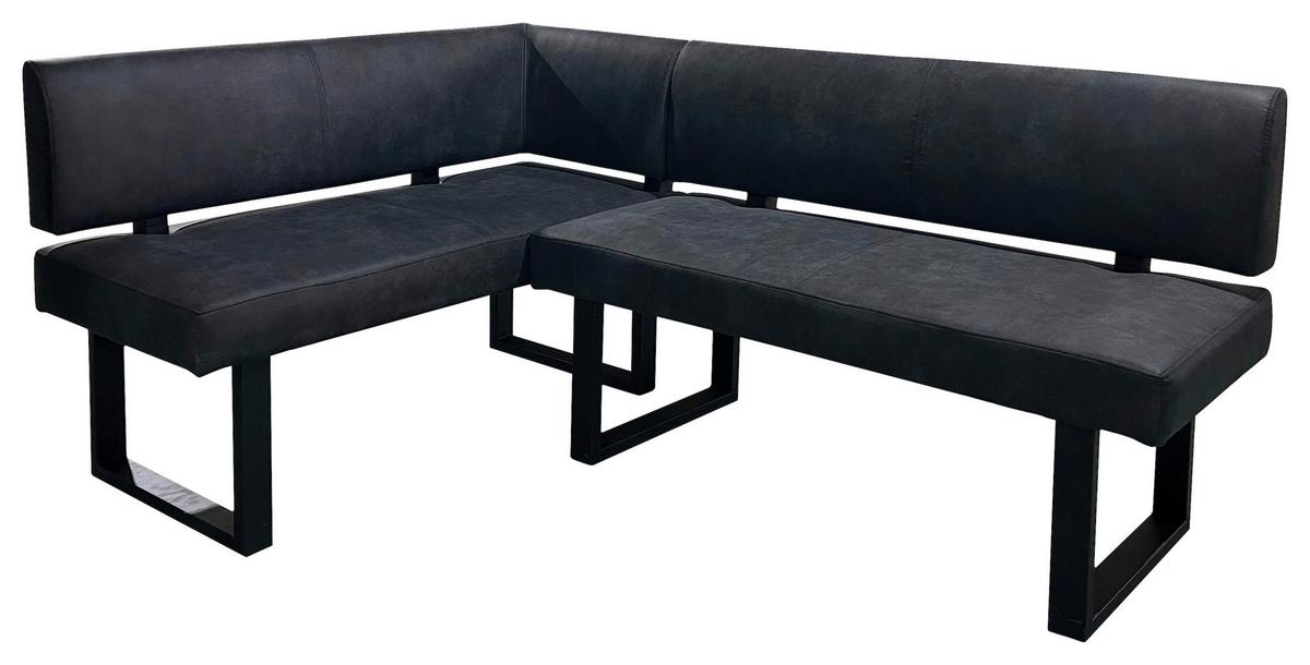 Eckbank Vancouver Anthrazit/Schwarz - Anthrazit/Schwarz, Design, Textil/Metall (125/181,5cm) - MID.YOU