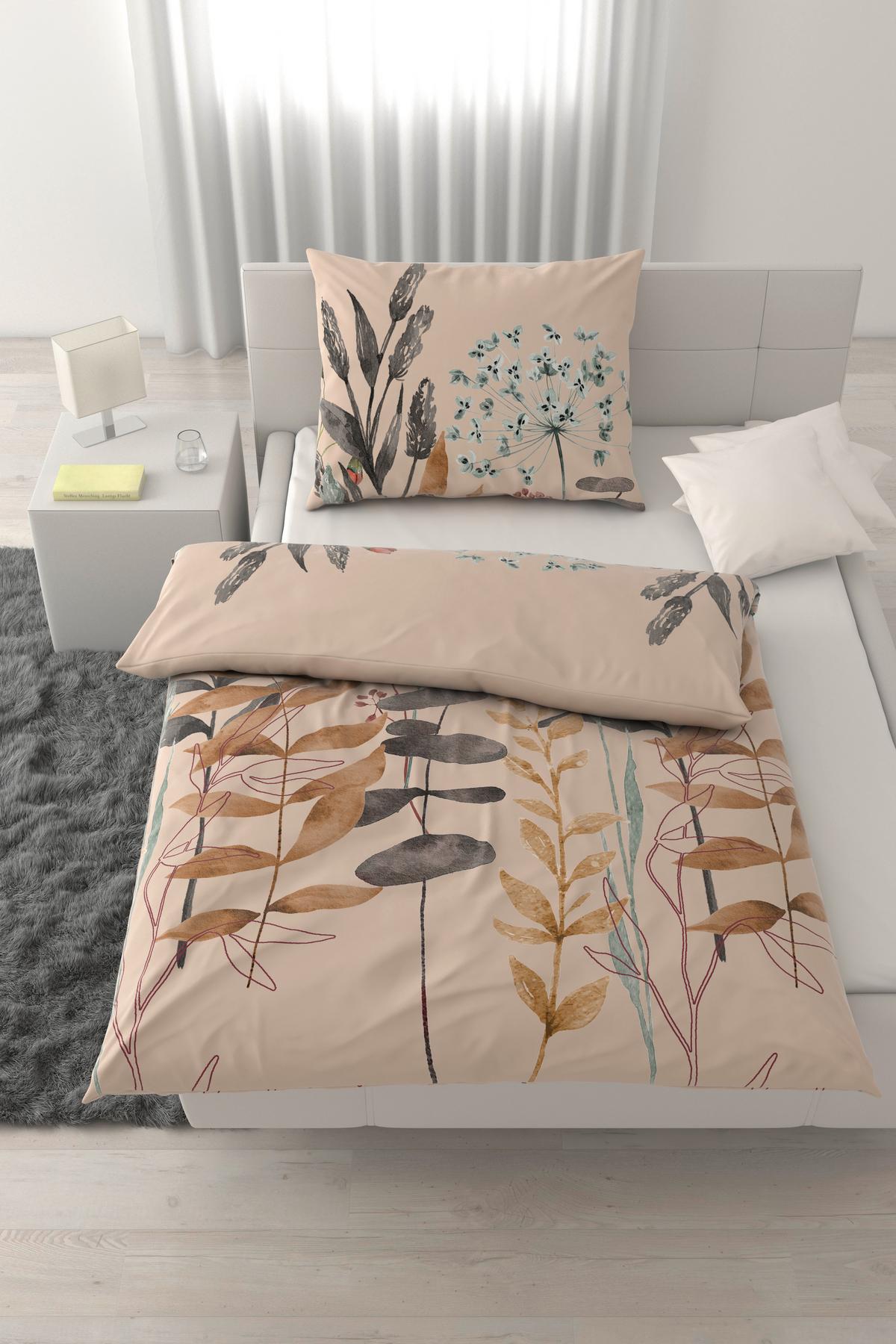 Posteljnina Leavi - bež, Moderno, tekstil (140/200cm) - Mömax