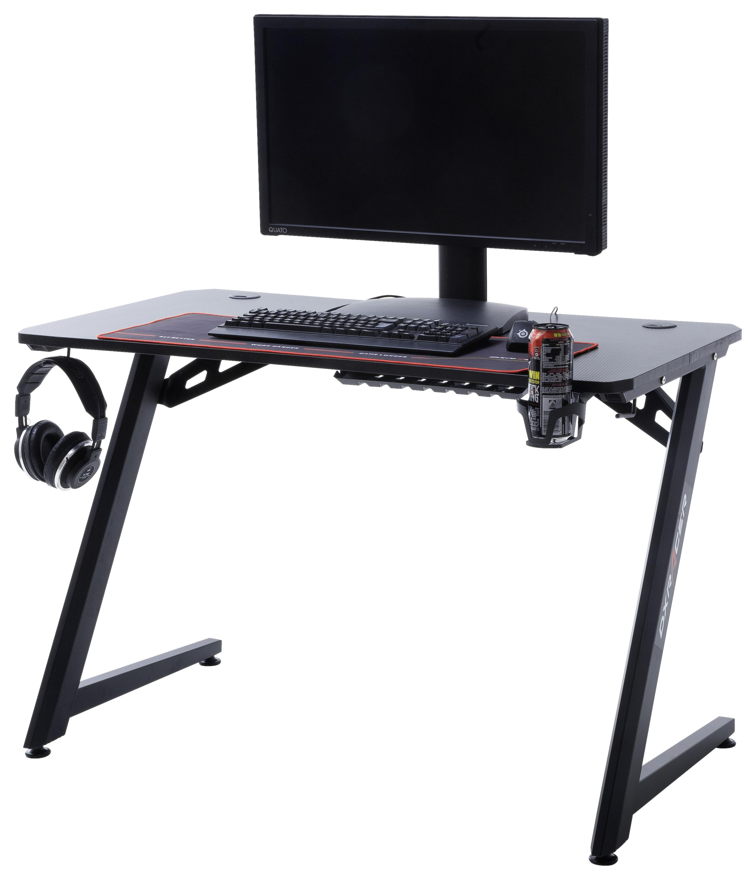 Gaming Tisch DX Racer 5 Schwarz - Schwarz, Design, Holzwerkstoff/Metall (111/75/60cm) - Dxracer