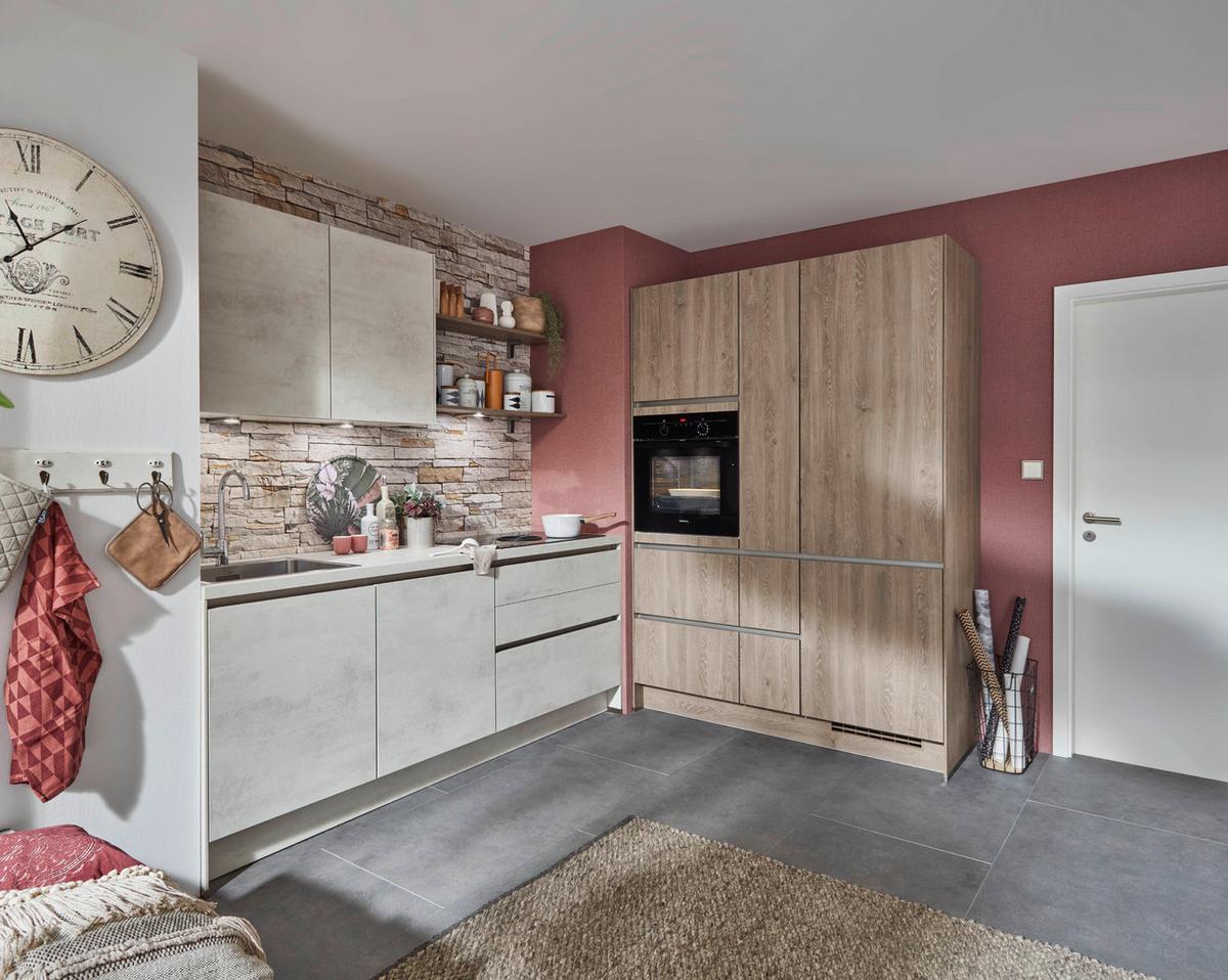 Bucătărie la comandă Riva - gri, Modern, material pe bază de lemn (277/217,5cm) - Vertico