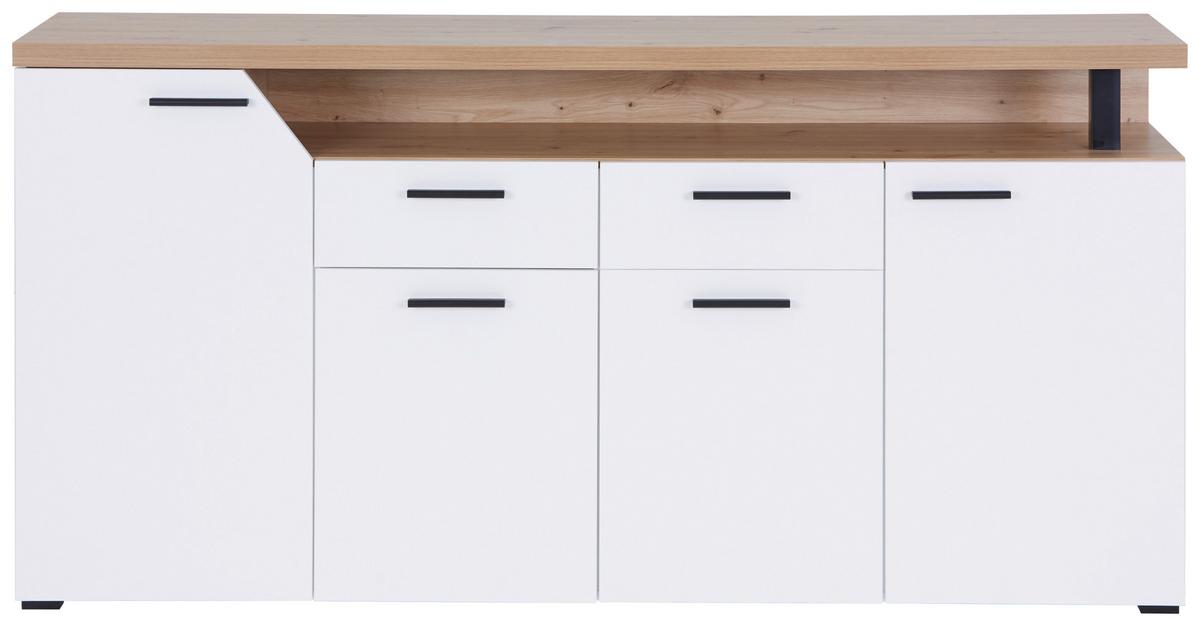 Komoda Nico - bijela/hrast Artisan, Moderno, drvni materijal/plastika (180,5/91,6/40cm) - Modern Living