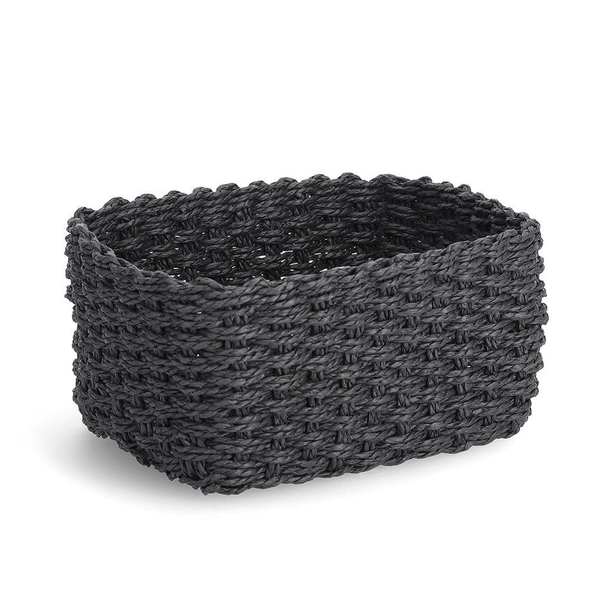 Korbset 3 Stk. Dunkelgrau - Dunkelgrau, Basics, Textil (24/18/13cm)