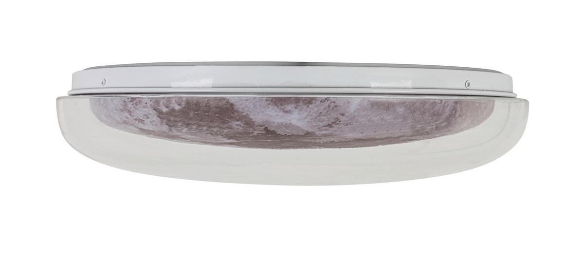LAMPA SUFITOWA LED DERBY *SBN* - kolor srebrny/biały, Trend, tworzywo sztuczne/metal (40/8cm) - Novel