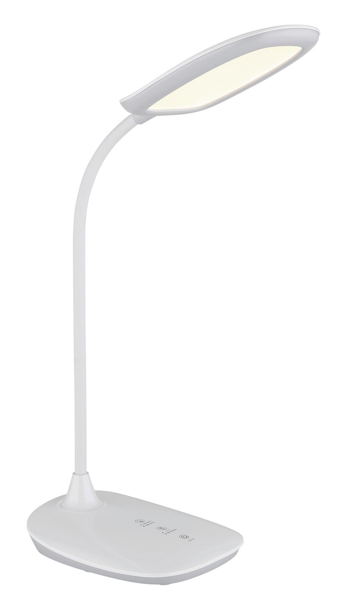 LED-TISCHLEUCHTE 58455W - Weiss, Design, Kunststoff (28/13,6/40cm) - Globo