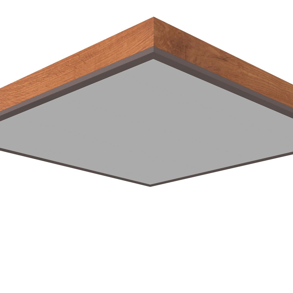 LAMPA SUFITOWA LED LUDWIG *SBN* - opal/kolor grafitowy, Natur, materiał drewnopochodny/tworzywo sztuczne (45/45/7,6cm) - Novel