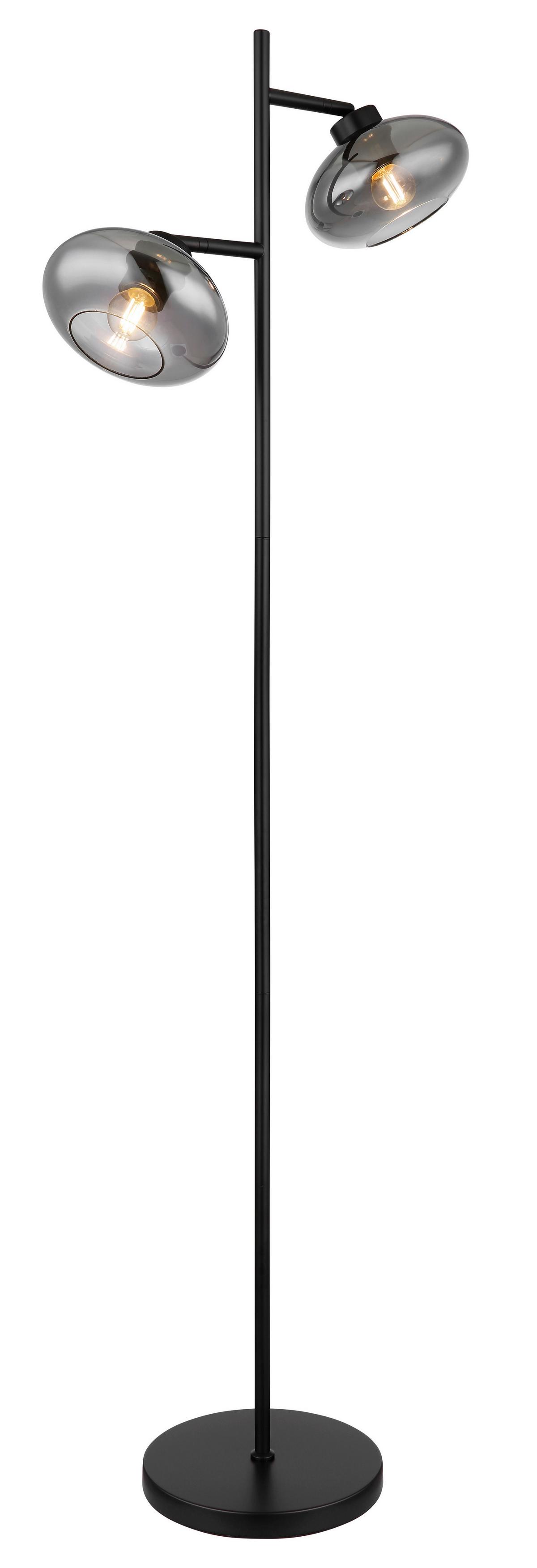 STEHLEUCHTE 15572S - Schwarz/Grau, Design, Glas/Metall (48/25/150cm) - Globo
