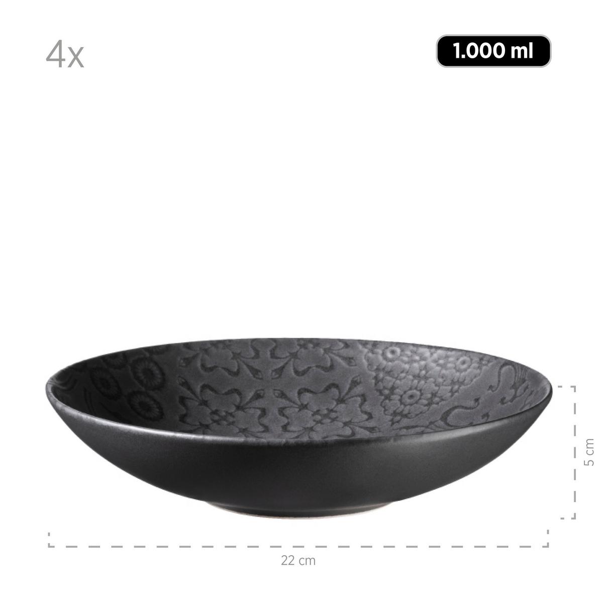 TAFELSERVICE TRAD. TILES SCHWARZ - Schwarz, Basics, Keramik - Mäser