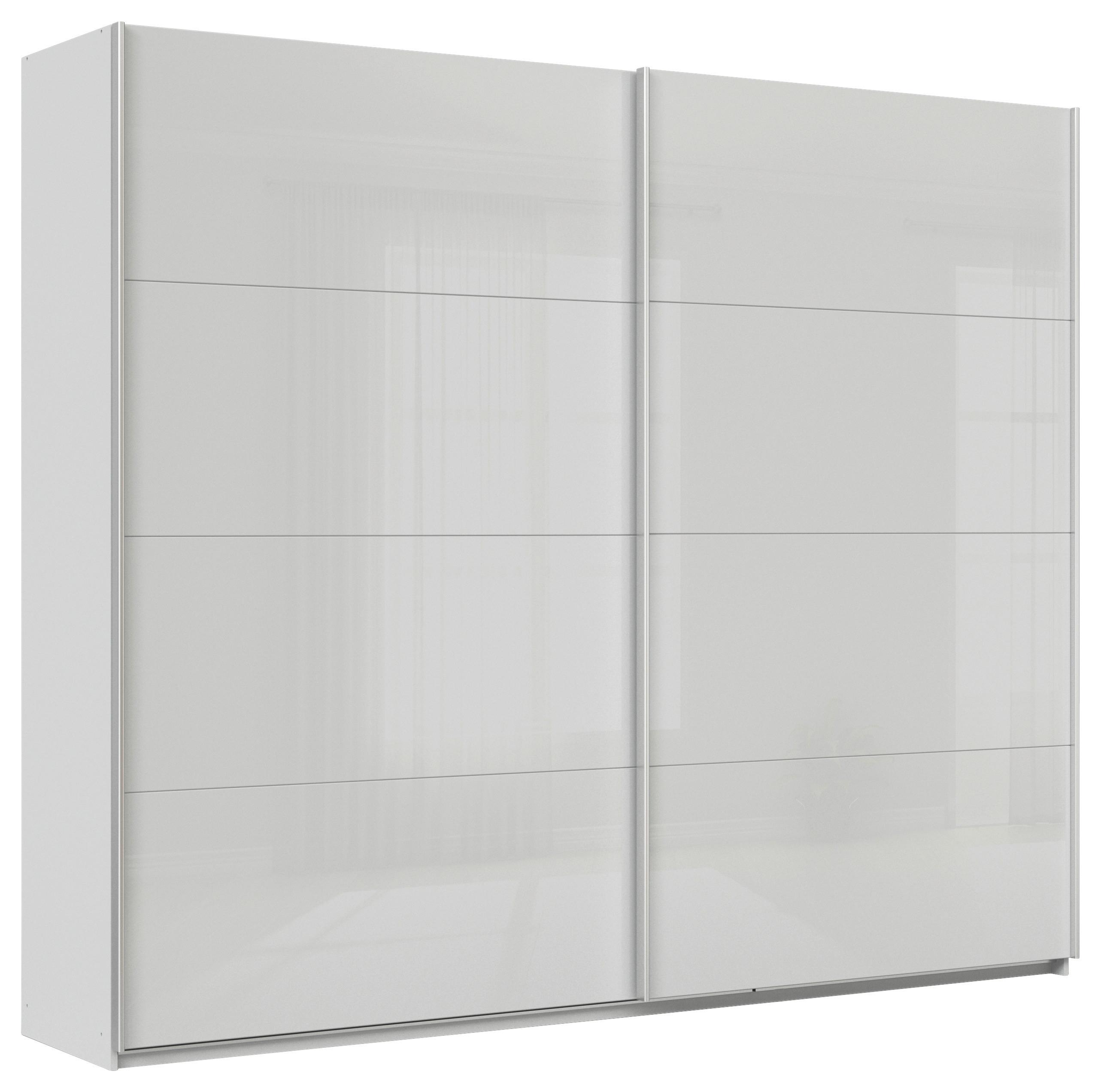 DULAP USI CULISANTE FELDKIRCH - gri deschis/gri lucios intens, Modern, sticlă/material pe bază de lemn (271/229/62cm)