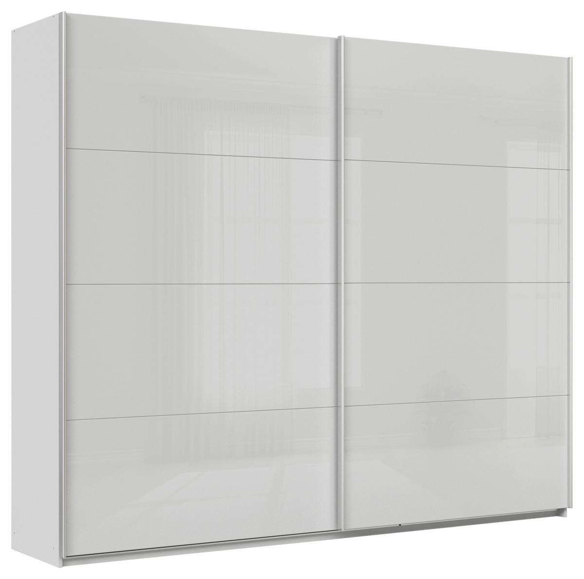 DULAP USI CULISANTE FELDKIRCH - gri deschis/gri lucios intens, Modern, sticlă/material pe bază de lemn (271/229/62cm)