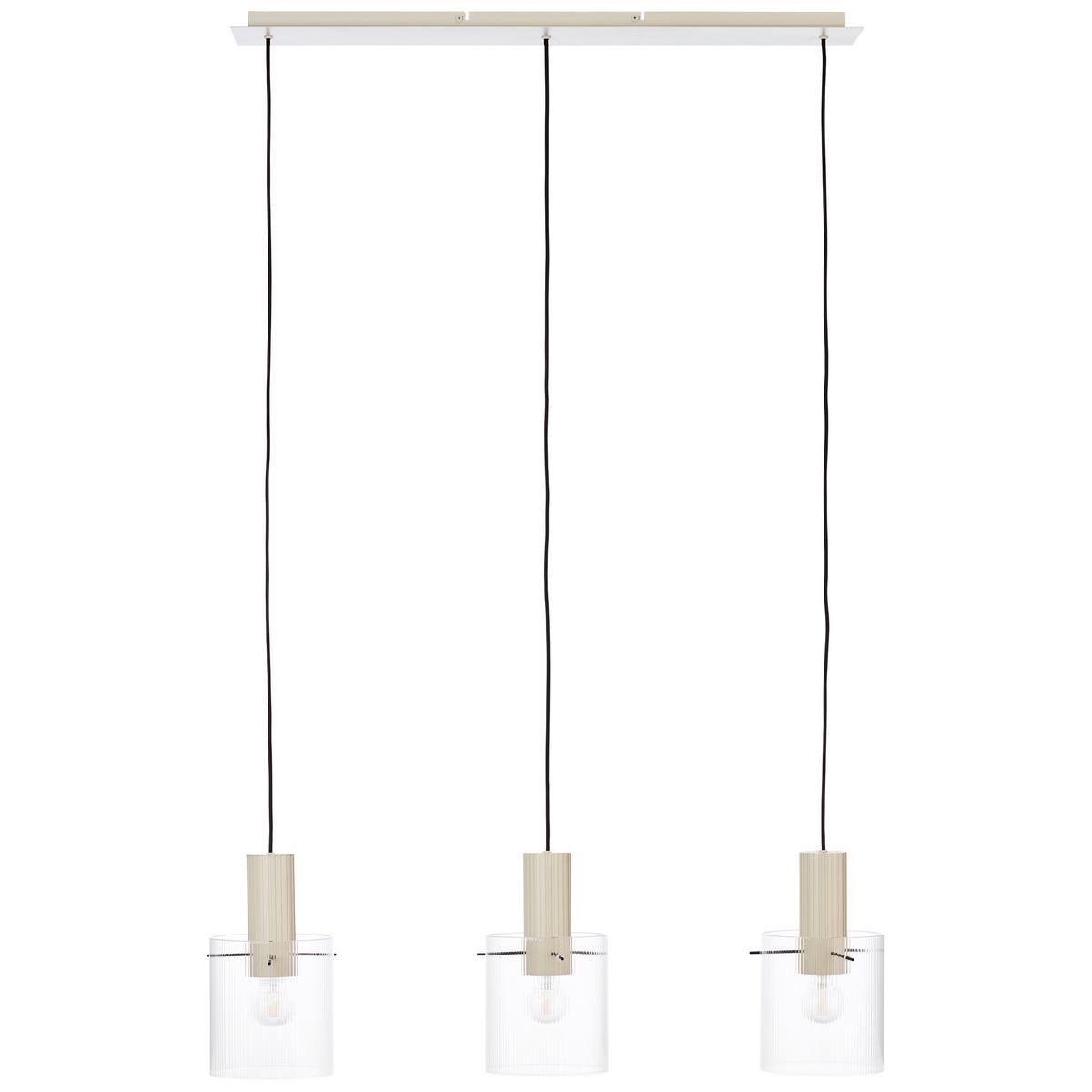 Hängeleuchte Göteborg Beige max. 60 Watt - Transparent/Beige, Basics, Glas/Metall (98/18/150cm) - Brilliant