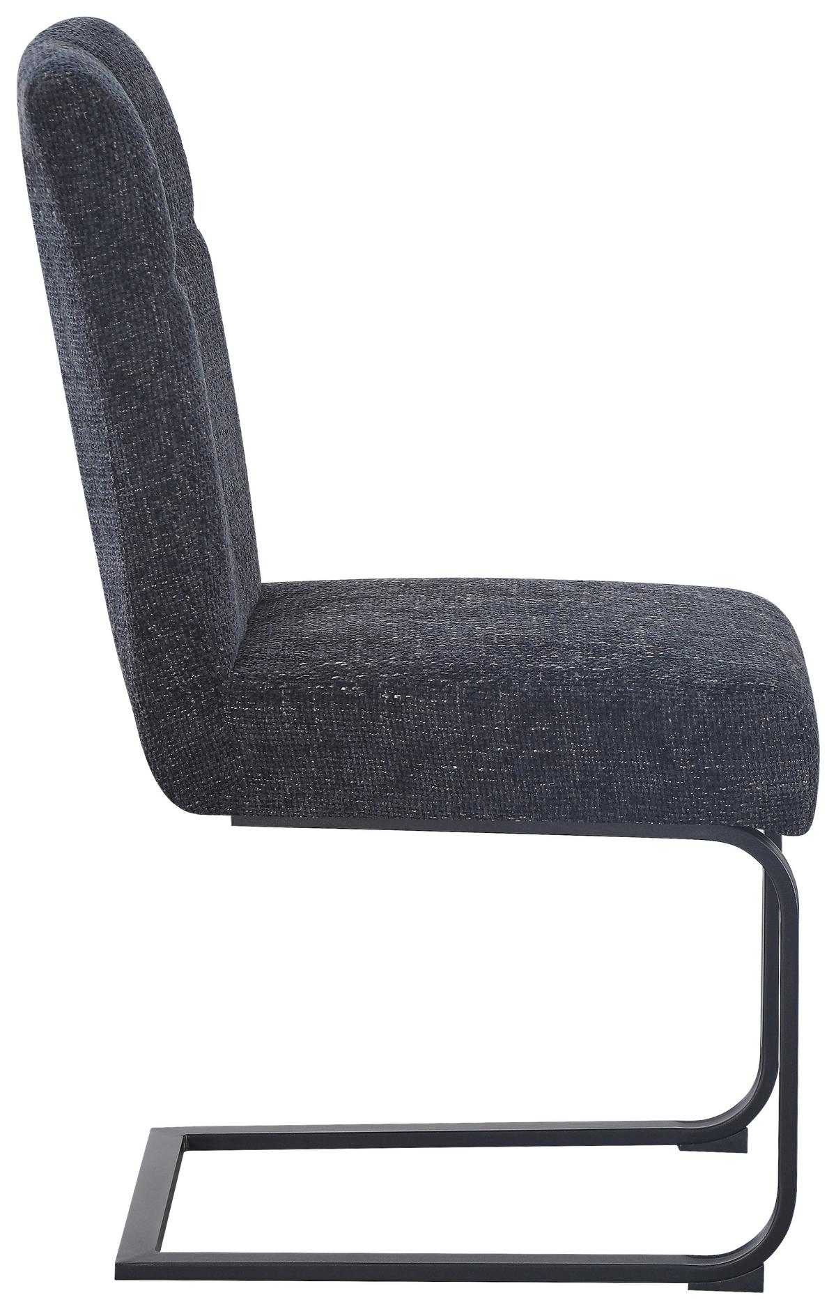 Scaun cantilever LUISE 2 -BASED- - negru, Modern, metal/textil (48/92/60cm) - Mömax