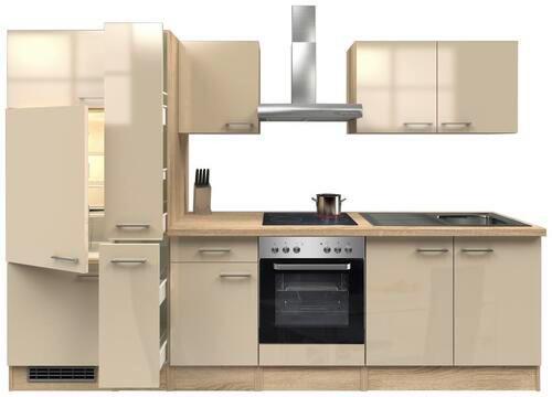 Kuhinjski Blok Z Aparati Nepal, Kašmir, Barva Hrasta - barve nerjavečega jekla/kašmir, Moderno, kovina/leseni material (300cm) - FlexWell