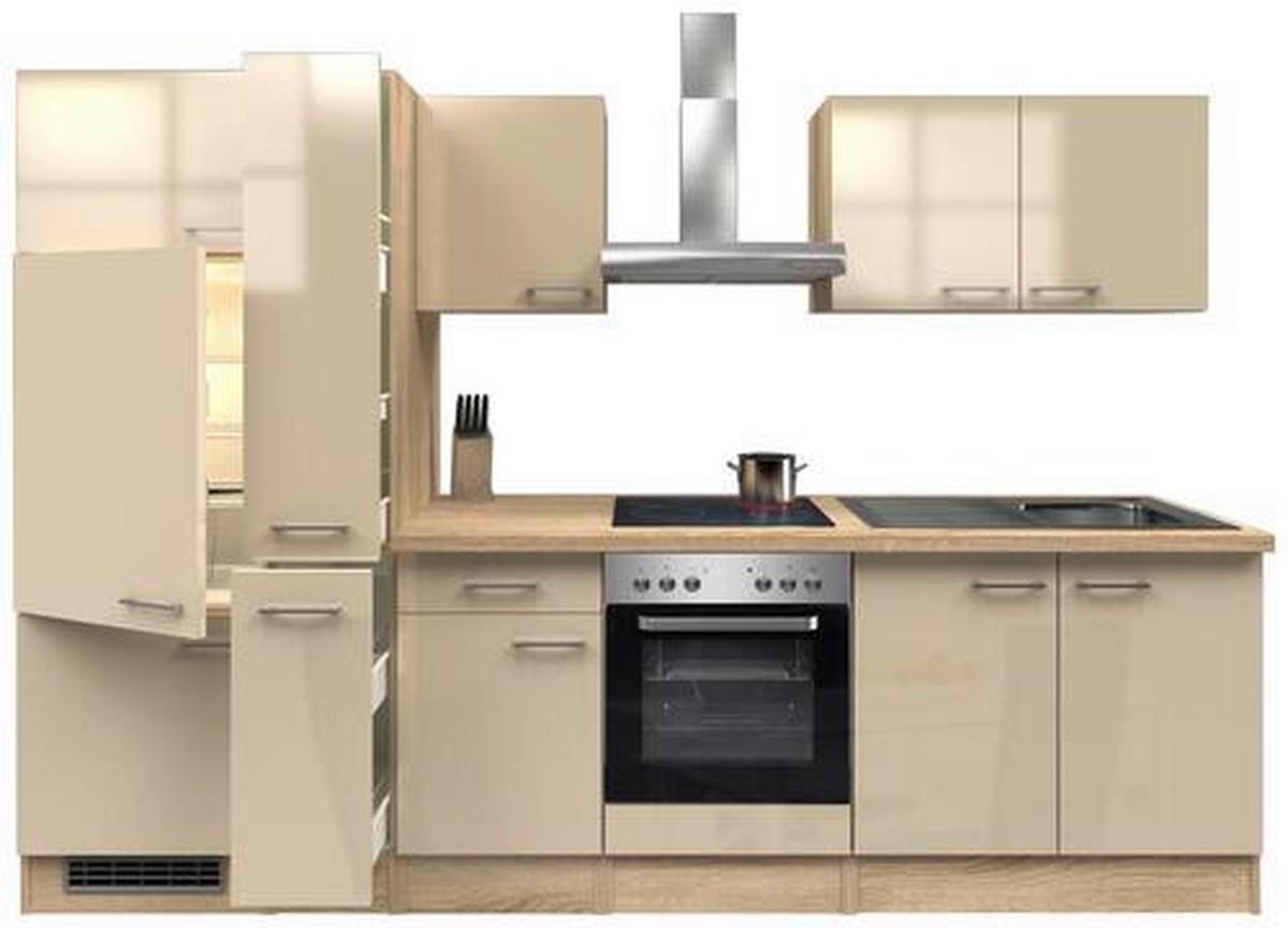 Kuhinjski Blok Z Aparati Nepal, Kašmir, Barva Hrasta - barve nerjavečega jekla/kašmir, Moderno, kovina/leseni material (300cm) - FlexWell