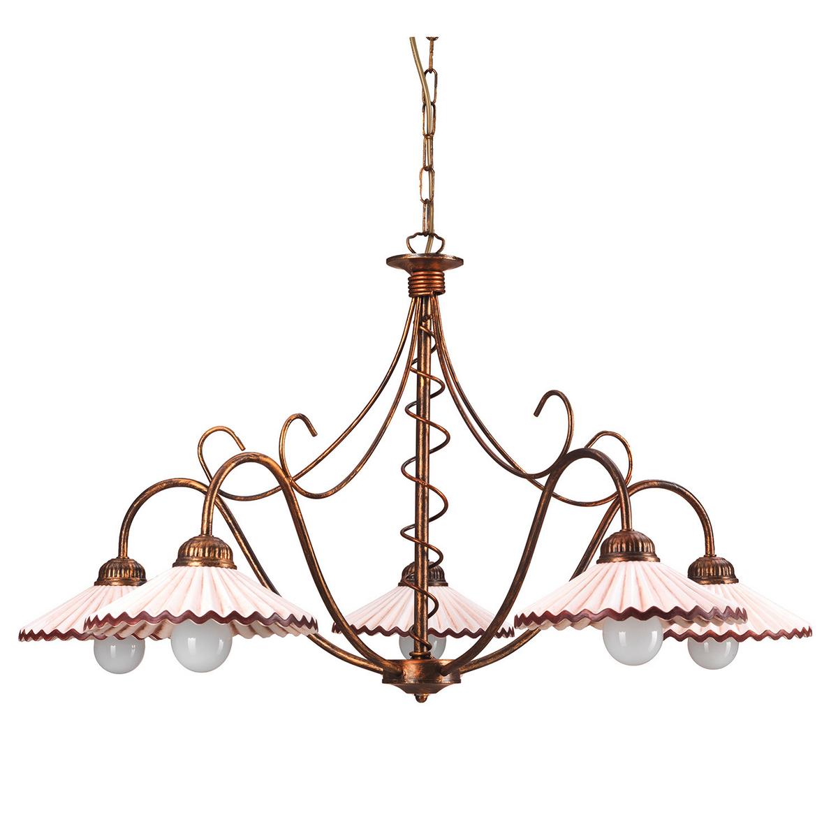 Kronleuchter Rosina Bersteinfarben max. 6 Watt - Bernsteinfarben, KONVENTIONELL, Keramik/Metall (85/110cm)