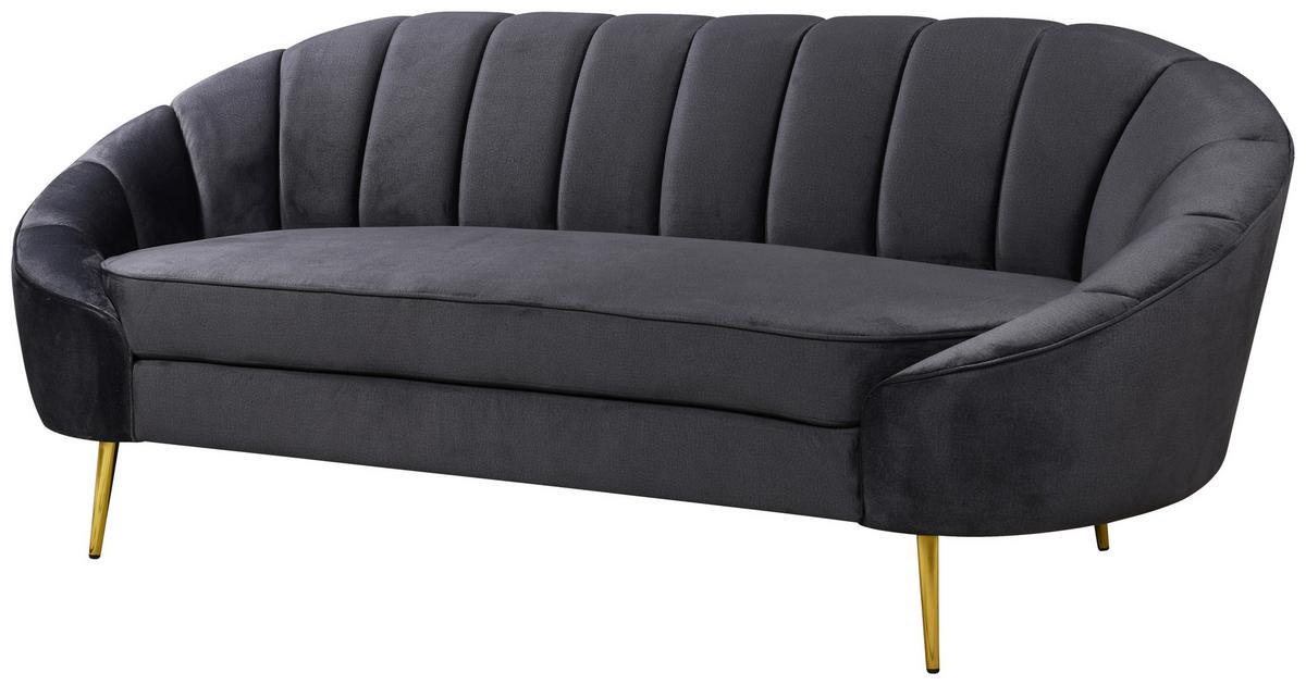 Trosed Stella, Temno Siva - temno siva/barve medenine, Design, kovina/tekstil (210/82/90cm) - Livetastic