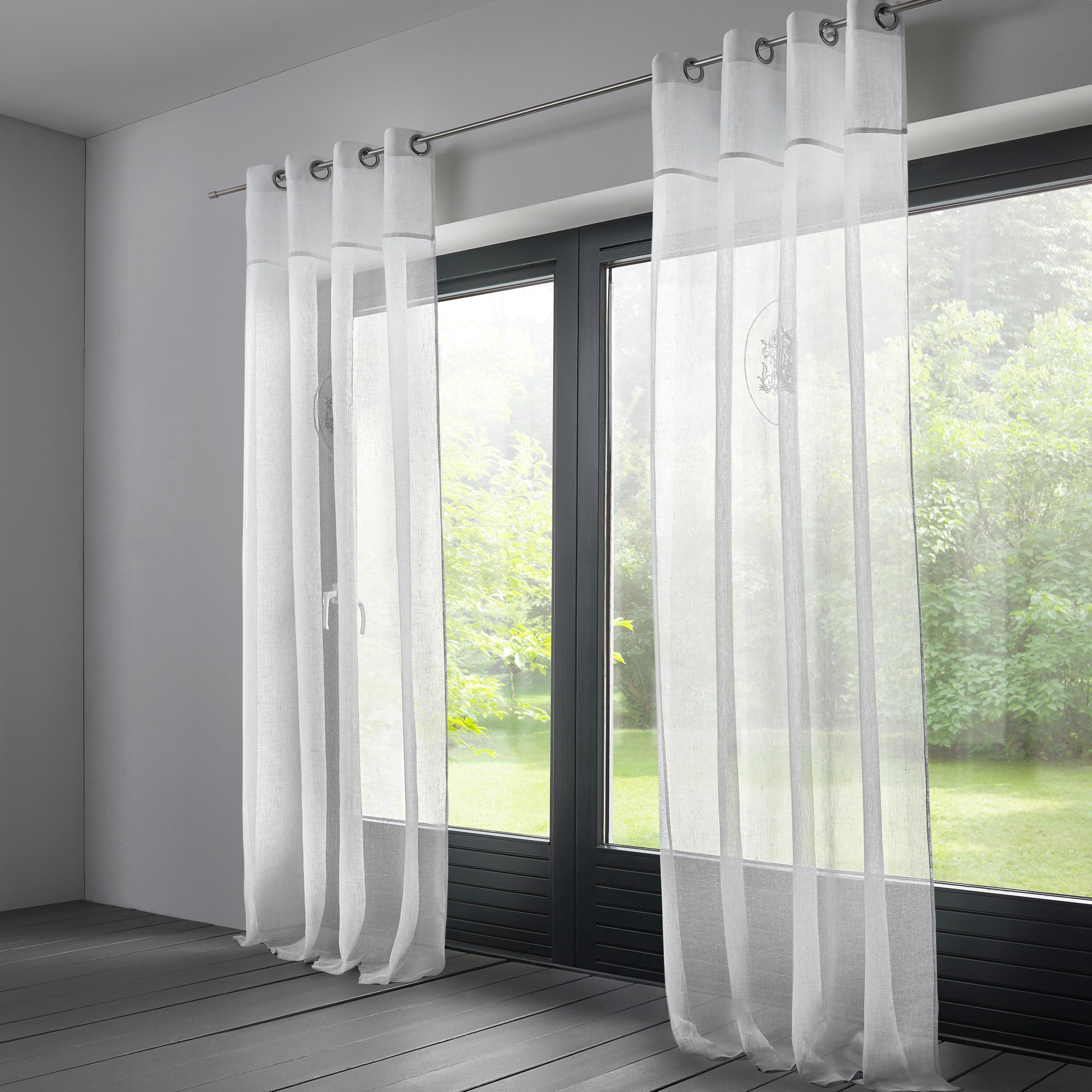 Vorhang in Weiß ca. 140x245 cm 'Emily' - Weiß, MODERN, Textil (140/245cm) - Bessagi Home