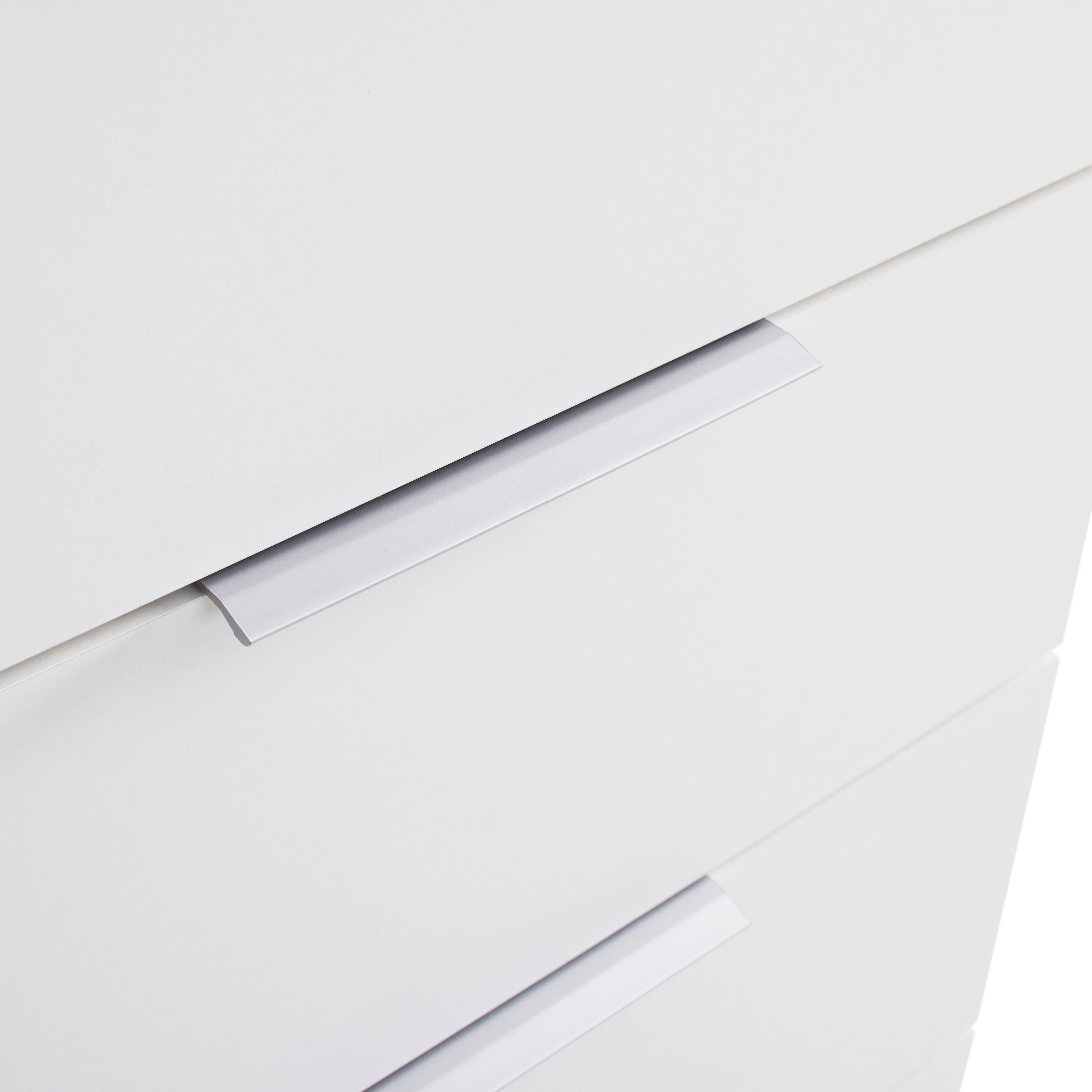 SÄNGBORD CUATRO - vit/silver, Klassisk, trämaterial/plast (46/79/42cm) - Modern Living