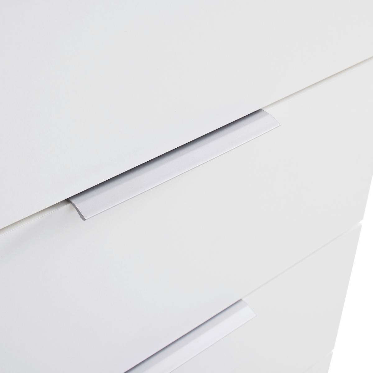 Nachtkästchen Cuatro Weiß - Silberfarben/Weiß, KONVENTIONELL, Holzwerkstoff/Kunststoff (46/79/42cm) - Modern Living