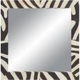 Wandspiegel ca. 101x101x4cm - Schwarz/Weiß, LIFESTYLE, Glas/Leder (101/101/4cm) - PREMIUM LIVING
