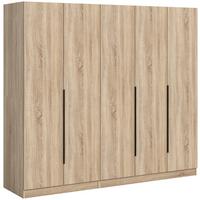 Drehtürenschrank KOPENHAGEN ca.200x181x52cm Sonoma Eiche - Schwarz/Sonoma Eiche, MODERN, Holzwerkstoff/Kunststoff (200/181/52cm) - MID.YOU