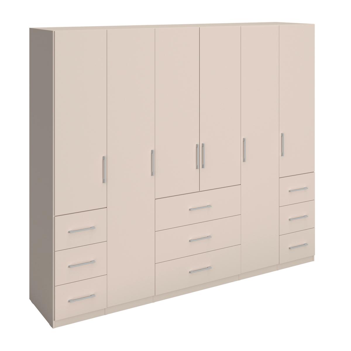 Drehtürenschrank Vivaldi -Exklusiv- - Kaschmir/Chromfarben, Konventionell, Holzwerkstoff/Metall (245/210/55cm) - Mömax