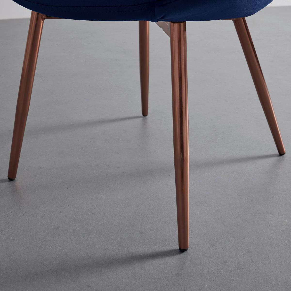 Naslanjač Levi, Temno Modra, Žamet - temno modra, Moderno, kovina/tekstil (67/74/60.5cm) - Modern Living