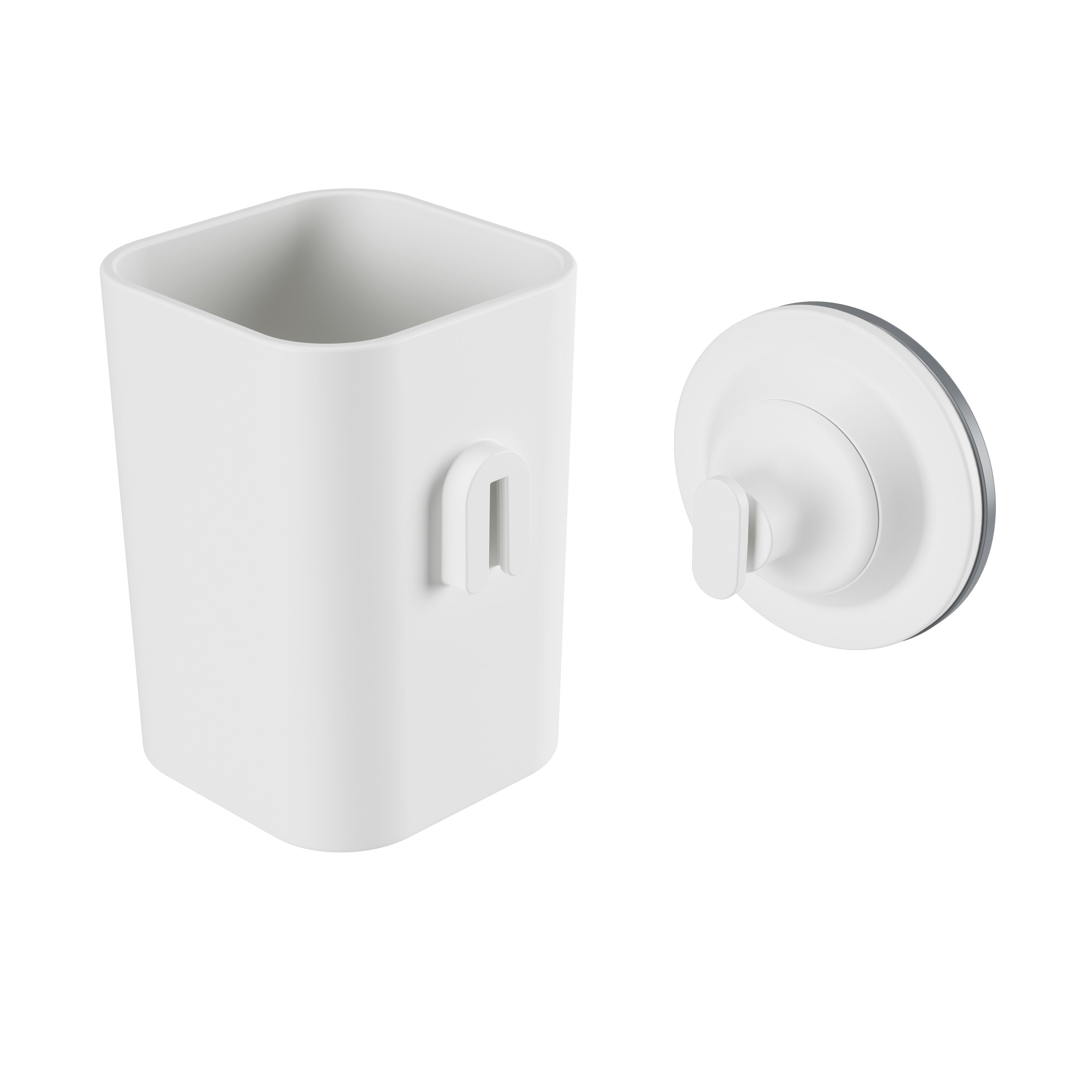 Zahnbürstenhalter Easy in Weiß - Weiß, MODERN, Kunststoff (10,1/11,1/7,2cm) - Premium Living