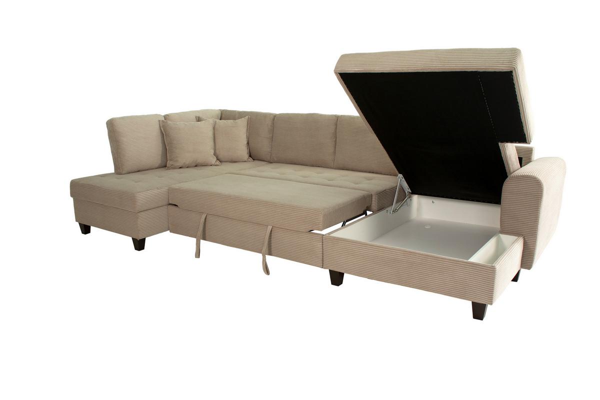 Kutna Garnitura Moritz - sivo-smeđa, Trend, tekstil (178/324/155cm) - Modern Living