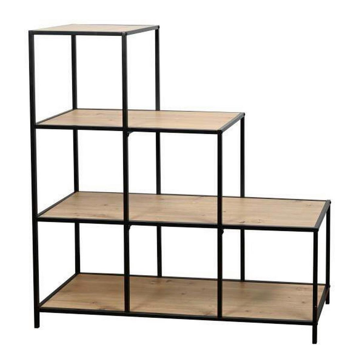 Polica Prag - prirodne boje/crna, Trend, drvni materijal/metal (113/118/39cm) - Modern Living