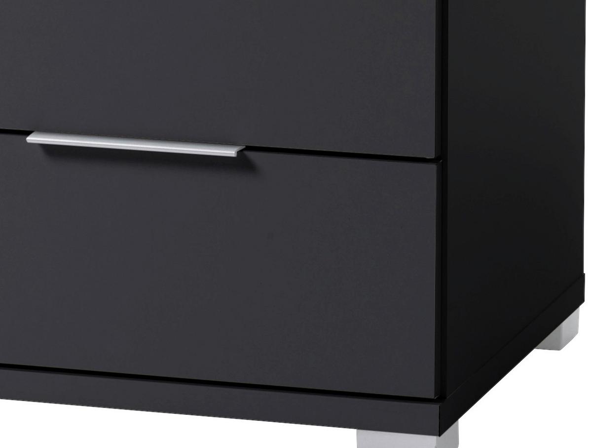 SZAFKA NOCNA CZARNY SZER. 46 CM - kolor srebrny/czarny, Basics (46/43/42cm) - P & B
