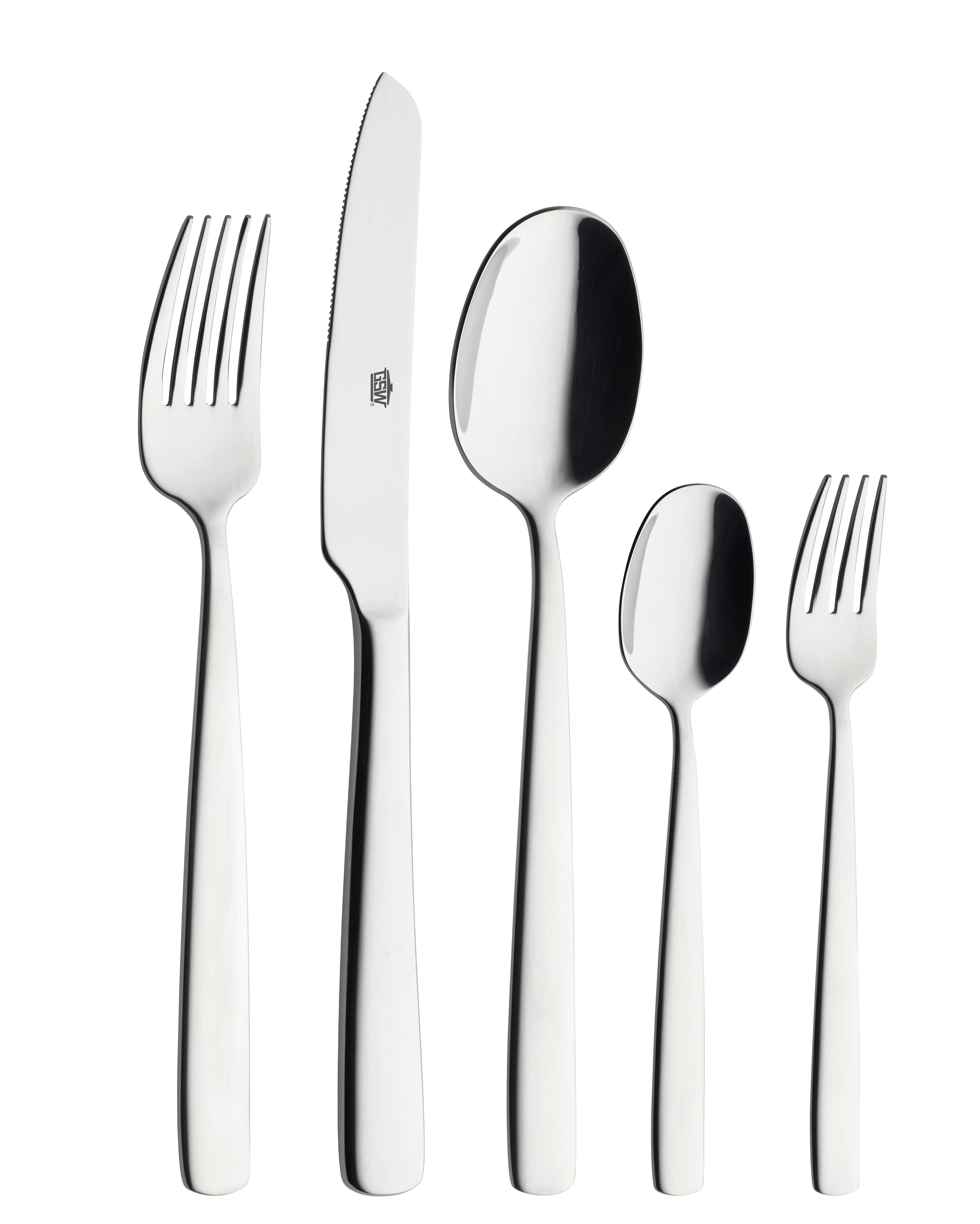 Besteckset Premium Edelstahlfarben, 30-teilig - Edelstahlfarben, Basics, Metall - GSW