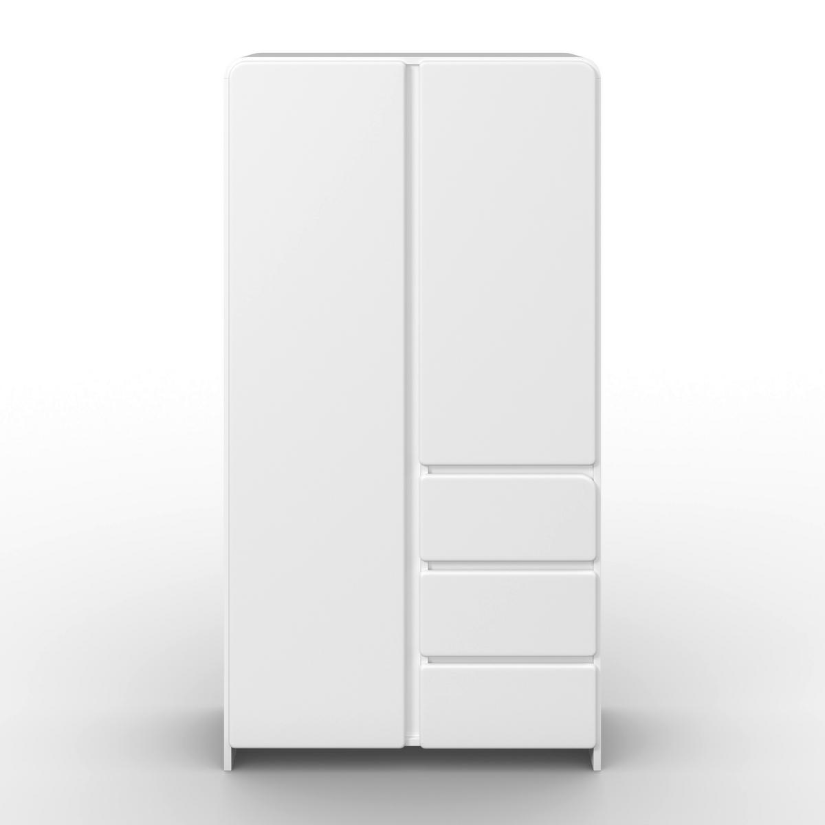 Kinderkleiderschrank Elio Weiß ca. 95x180x56 cm - Weiß, MODERN, Holzwerkstoff (95/180/56cm) - Bessagi Kids