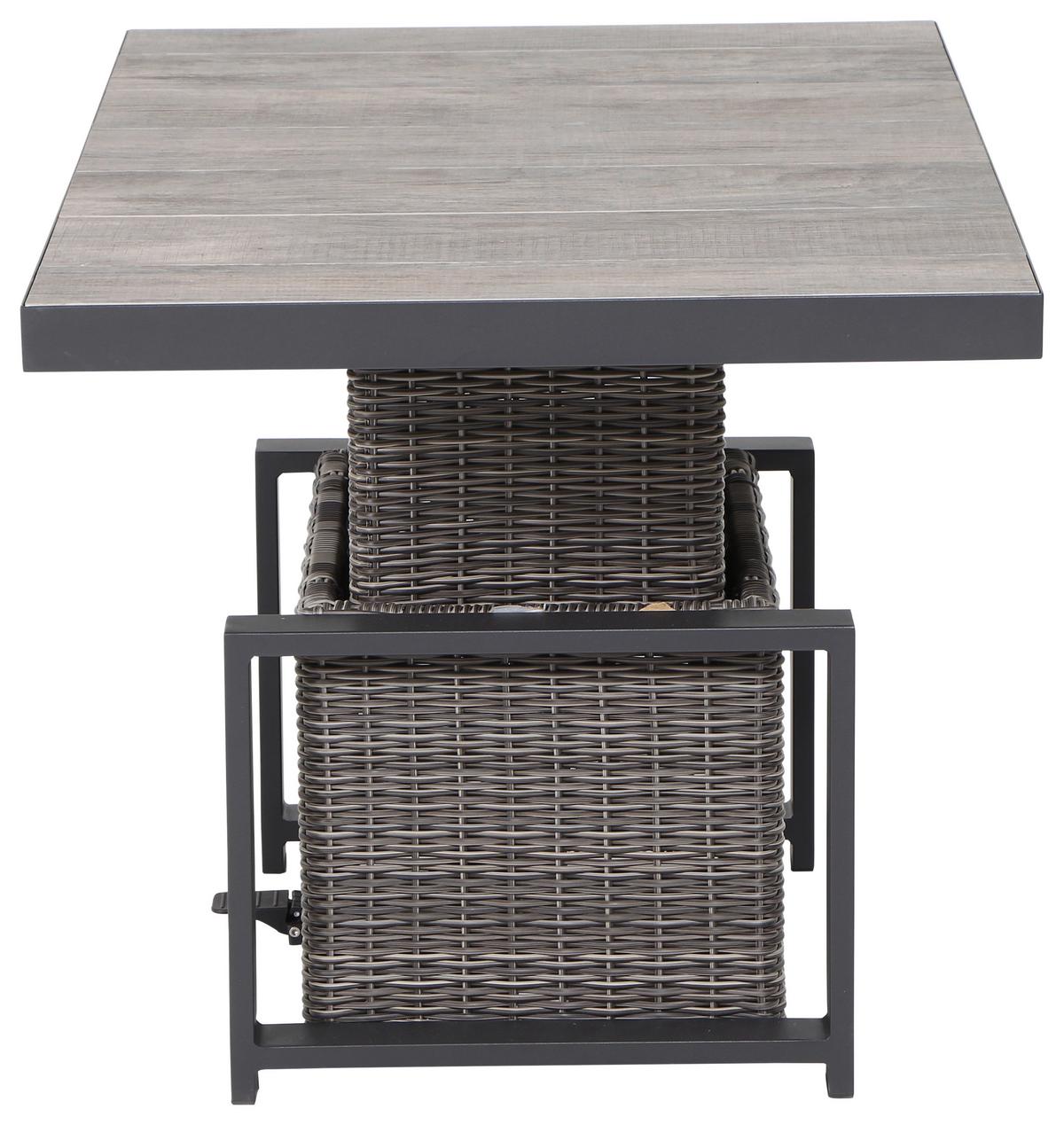 Loungegarnitur Corido 5-tlg. Grau - Grau, Basics, Keramik/Kunststoff (75/103/130cm) - Siena Garden