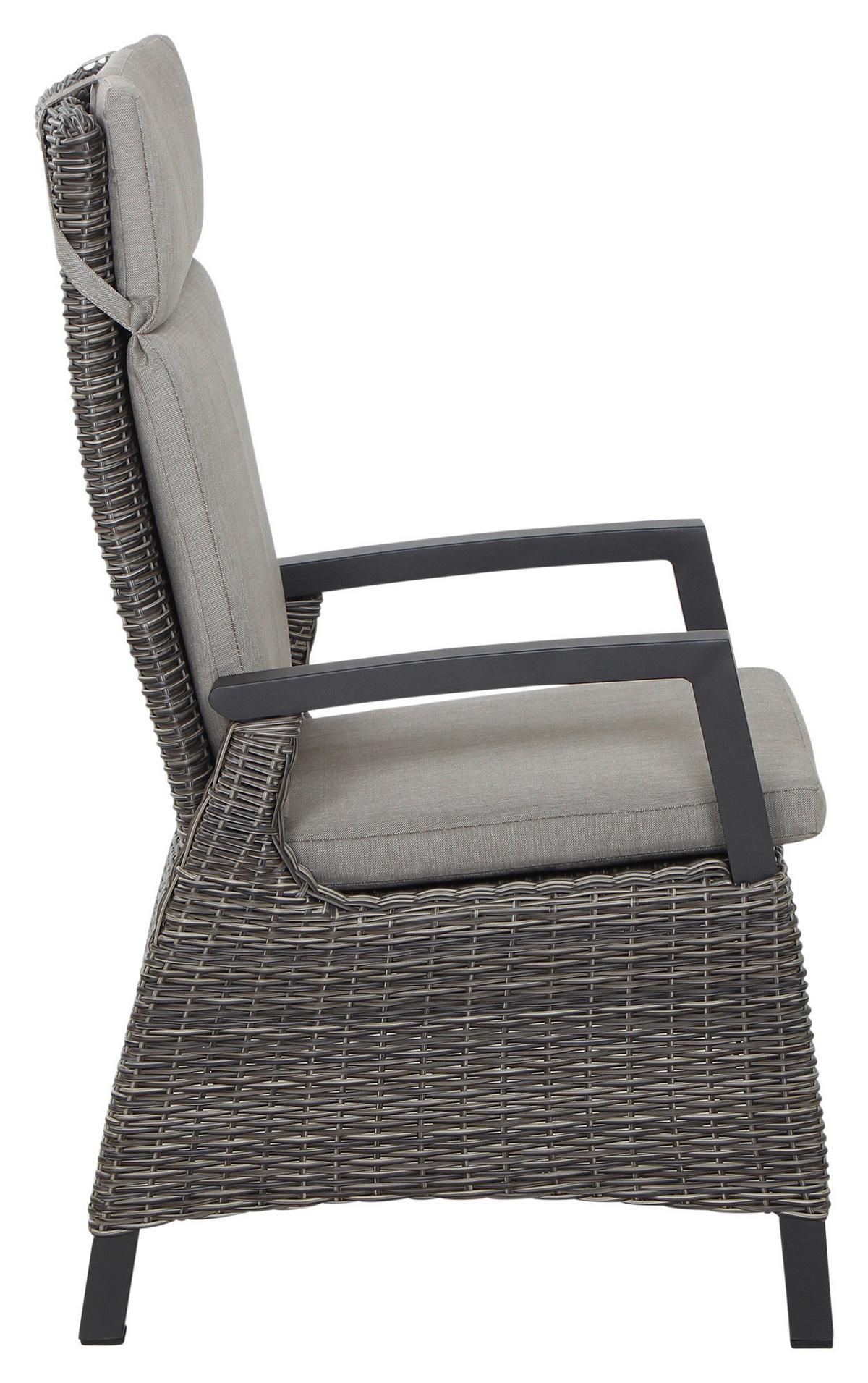 Gartengarnitur Corido 5-tlg. Grau - Anthrazit/Grau, Basics, Keramik/Kunststoff (100/109/200cm) - Siena Garden