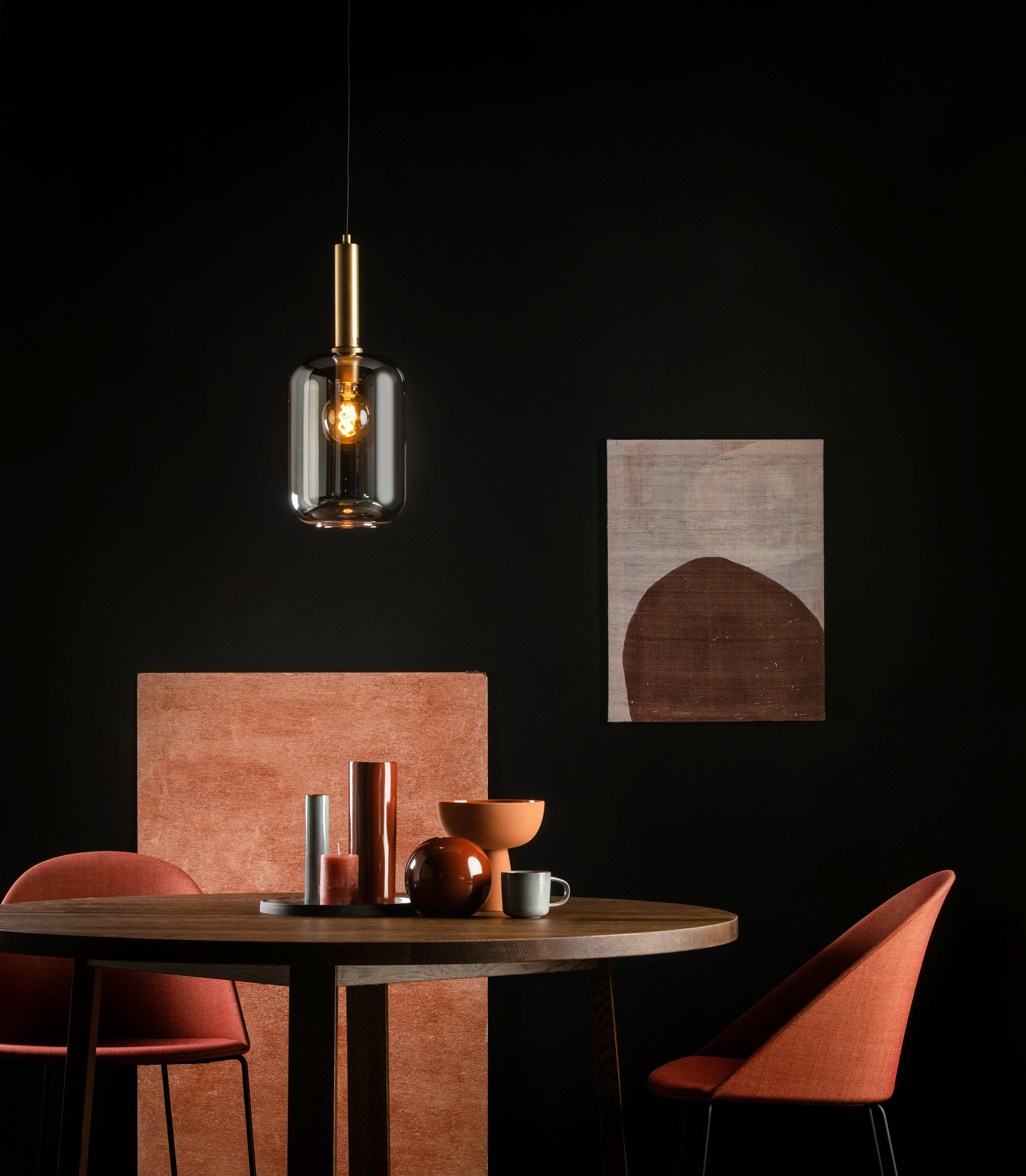 LAMPA WISZĄCA 45494/01/65 JOANET - jasnoszary, Design, szkło (22/150cm) - Lucide
