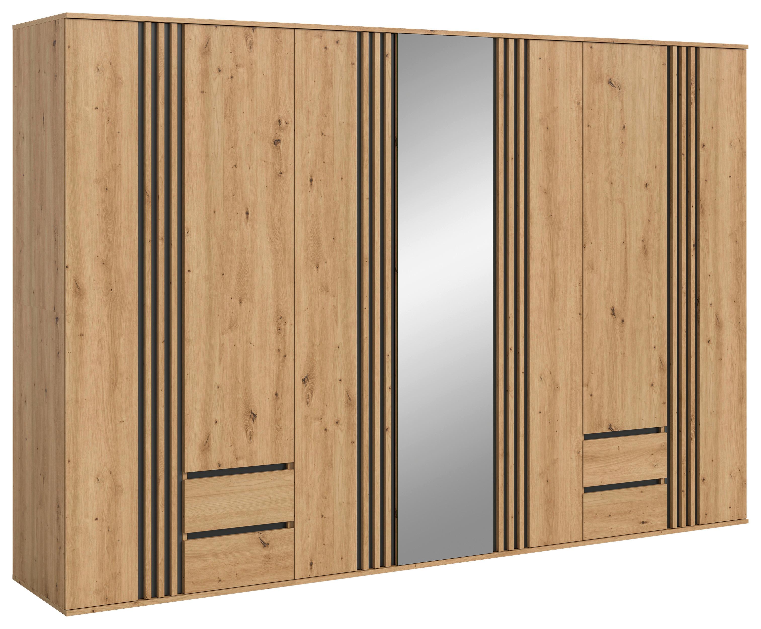 Drehtürenschrank TOFTA Eiche Artisan, Anthrazit - Anthrazit/Eiche Artisan, ROMANTIK / LANDHAUS, Holzwerkstoff (280/192/56cm) - Livetastic