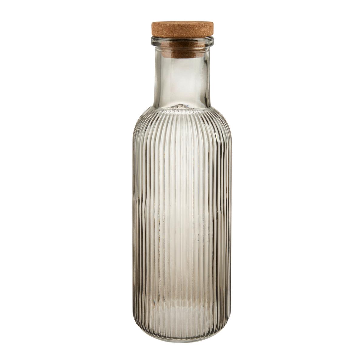 Universalflasche Mary diverse Farben - Blau/Pink, KONVENTIONELL, Glas/Holz (9/27,5cm) - Mömax