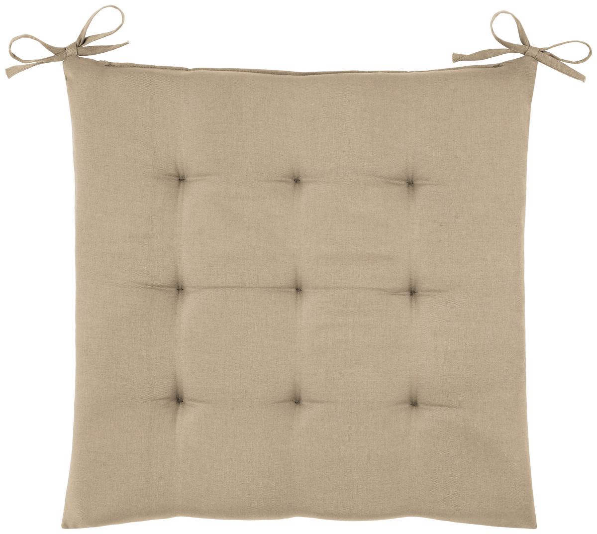 Sitzkissen Lola in Beige ca. 40x40cm - Hellbraun, KONVENTIONELL (40/40/4cm) - Mömax