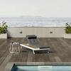 Gartenliege Avolina Dunkelgrau Outdoorstoff/Metall +Abdeckung - Dunkelgrau/Weiß, MODERN, Kunststoff/Textil (199/30/86cm) - Bessagi Garden