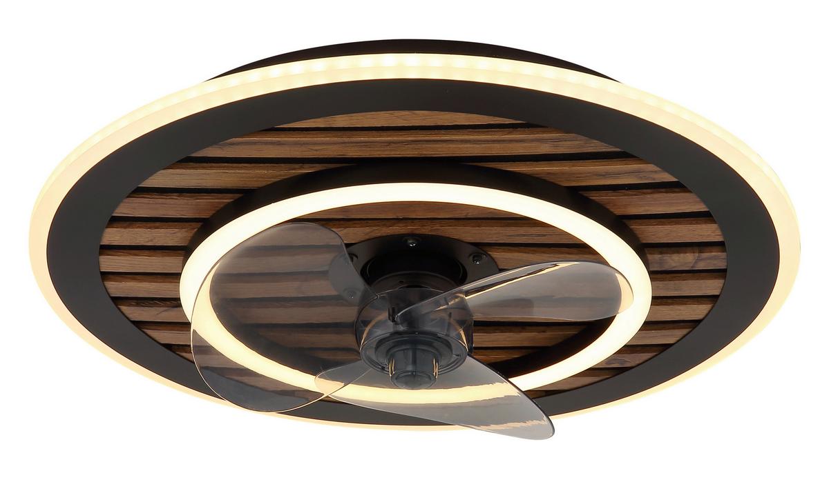 DECKENVENTILATOR 03668 TREVINO - Dunkelbraun/Opal, Konventionell, Kunststoff/Metall (49/13cm) - Globo