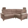 Wohnlandschaft Parole Hellbraun Struktur - Hellbraun/Wildeiche, KONVENTIONELL, Holz/Textil (237/186cm) - Livetastic