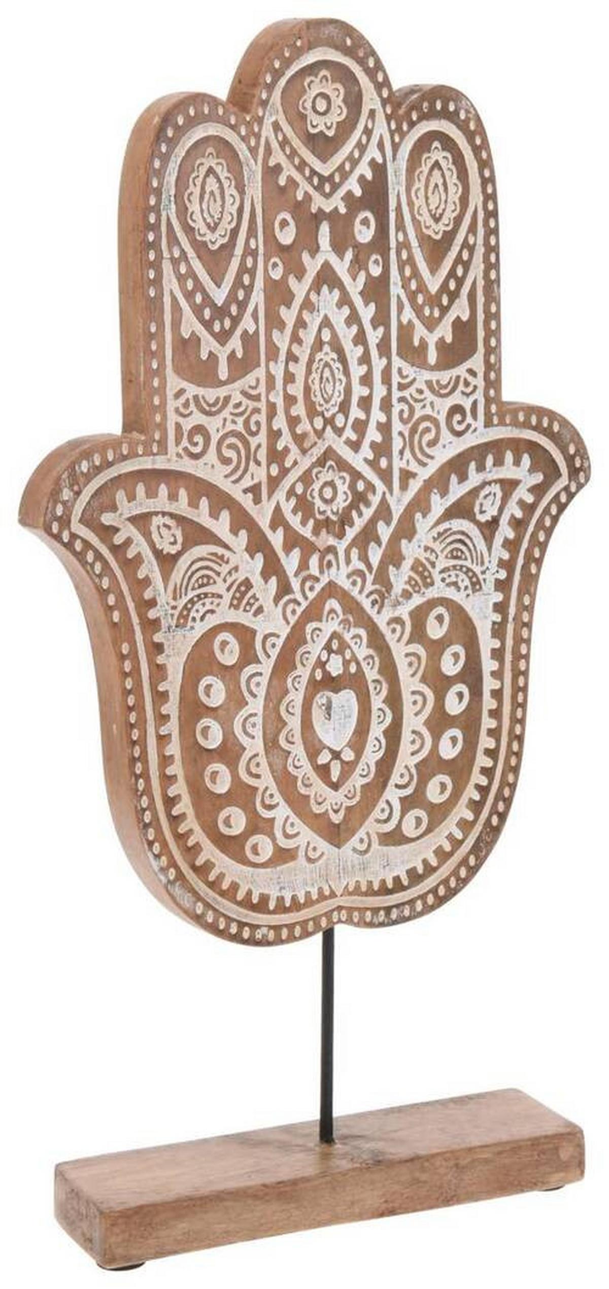 Skulptur Mayla in Natur/Weiß - Weiss/Naturfarben, Trend, Holz (20/39/5cm) - Modern Living